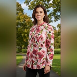 Jones New York Floral Women's Top - Red and Green